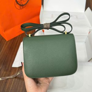 Túi Xách Hermes Constance Nữ Màu Xanh Rêu Like Auth 18cm (2)