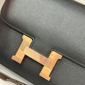 Túi Xách Hermes Constance Replica 11 Nữ Màu Đen Khoá Vàng 18cm (2)