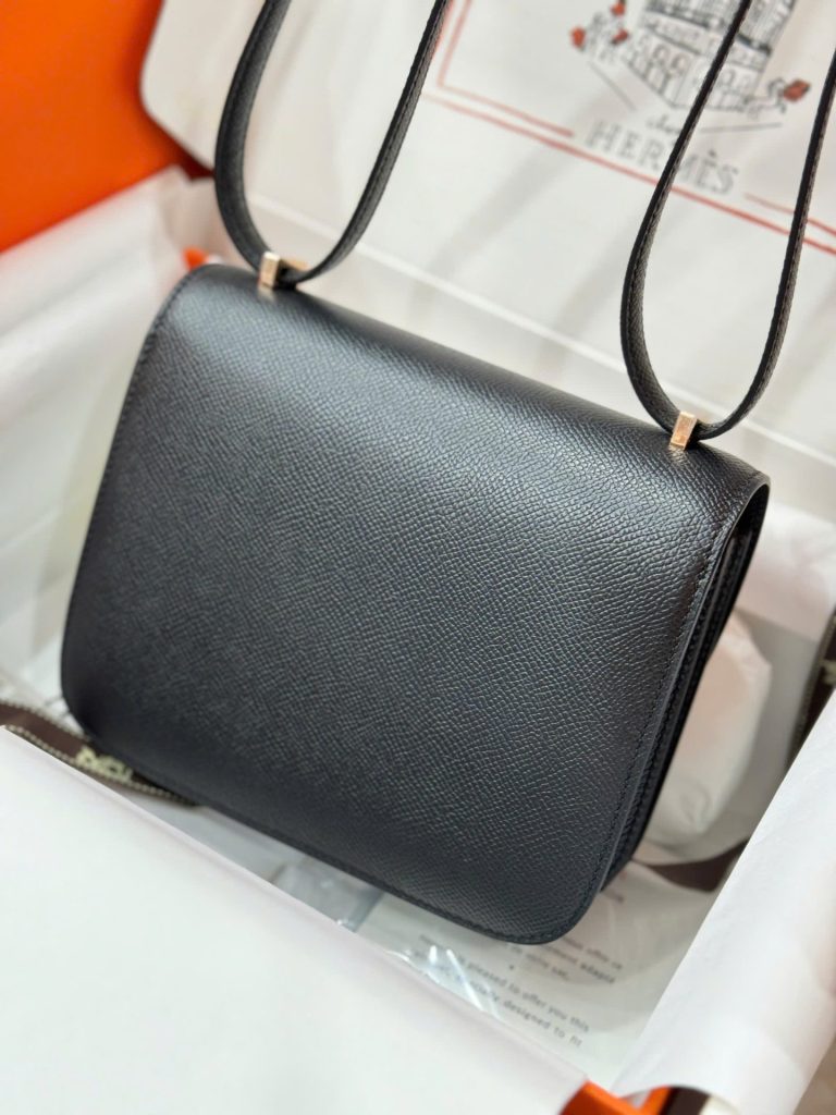 Túi Xách Hermes Constance Replica 11 Nữ Màu Đen Khoá Vàng 18cm (2)