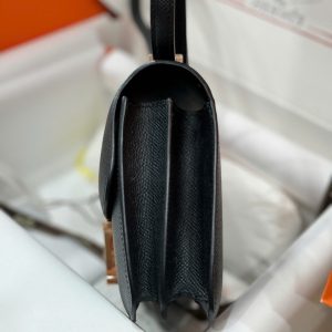 Túi Xách Hermes Constance Replica 11 Nữ Màu Đen Khoá Vàng 18cm (2)