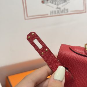 Túi Xách Hermes Kelly Like Auth Nữ Màu Đỏ Khoá Vàng 25cm (2)