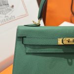 Túi Xách Hermes Kelly Like Auth Nữ Màu Xanh Lá Cây Khoá Vàng 25cm (2)