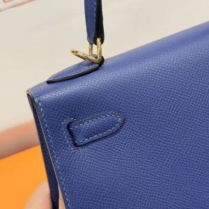 Túi Xách Hermes Kelly Nữ Like Auth Màu Xanh Than Khoá Vàng 25cm (2)