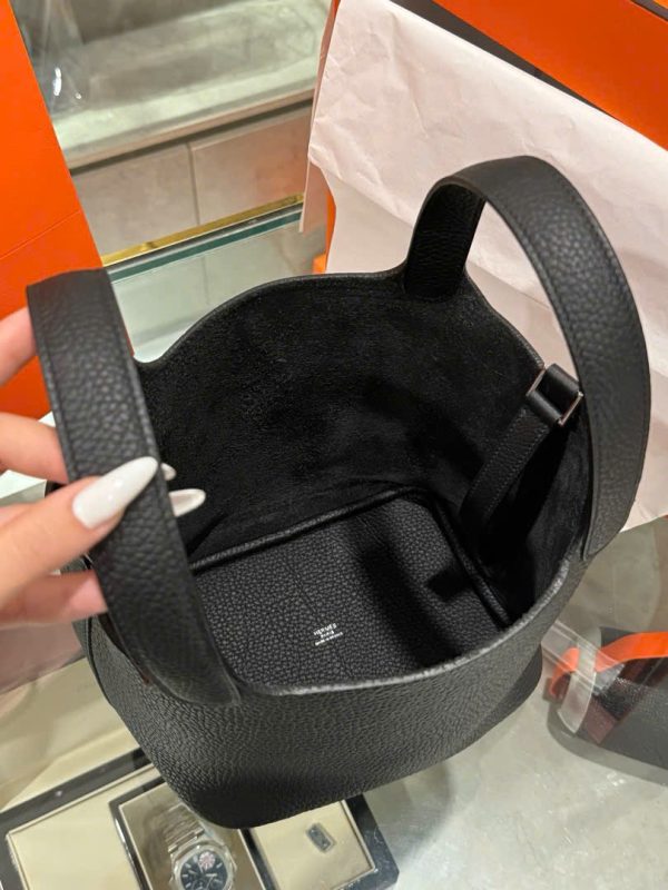 Túi Xách Hermes Picotin Like Auth Nữ Màu Đen 18cm (2)