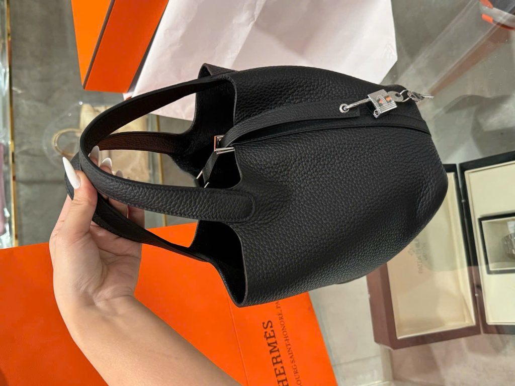 Túi Xách Hermes Picotin Like Auth Nữ Màu Đen 18cm (2)