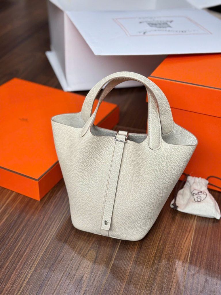 Túi Xách Hermes Picotin Like Auth Nữ Màu Trắng 18cm (2)