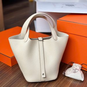 Túi Xách Hermes Picotin Like Auth Nữ Màu Trắng 18cm (2)