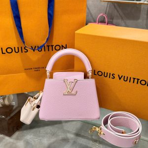 Túi Xách Louis Vuitton LV Capucines Nữ Màu Hồng Siêu Cấp 21cm (2)