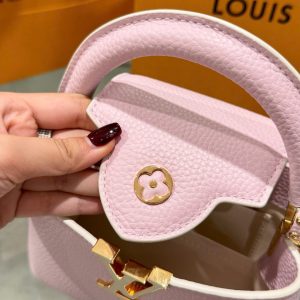 Túi Xách Louis Vuitton LV Capucines Nữ Màu Hồng Siêu Cấp 21cm (2)