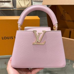 Túi Xách Louis Vuitton LV Capucines Nữ Màu Hồng Siêu Cấp 21cm (2)