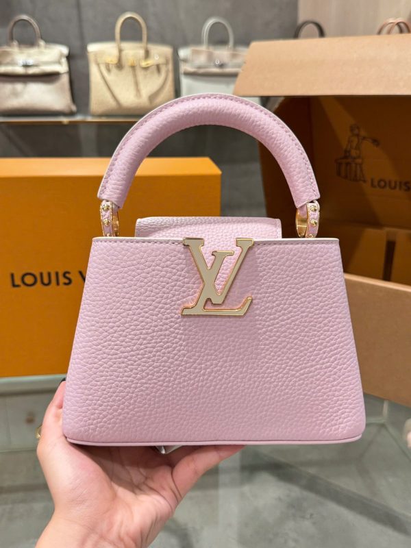 Túi Xách Louis Vuitton LV Capucines Nữ Màu Hồng Siêu Cấp 21cm (2)