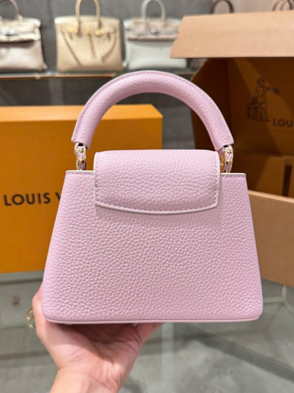 Túi Xách Louis Vuitton LV Capucines Nữ Màu Hồng Siêu Cấp 21cm (2)