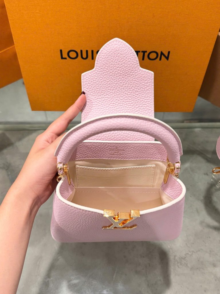 Túi Xách Louis Vuitton LV Capucines Nữ Màu Hồng Siêu Cấp 21cm (2)