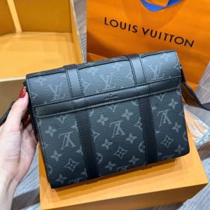 Túi Xách Nam Louis Vuitton LV Eclipse Siêu Cấp Hoạ Tiết Monogram Màu Xám 24x18x5 (2)