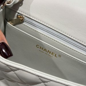 Túi Xách Nữ Chanel Classic Mini Siêu Cấp Màu Xám Khoá Vàng Hồng 17cm (2)