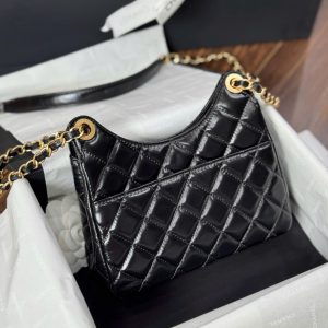 Túi Xách Nữ Chanel Small Hobo Like Auth Màu Đen Bóng 17x19x6cm (2)