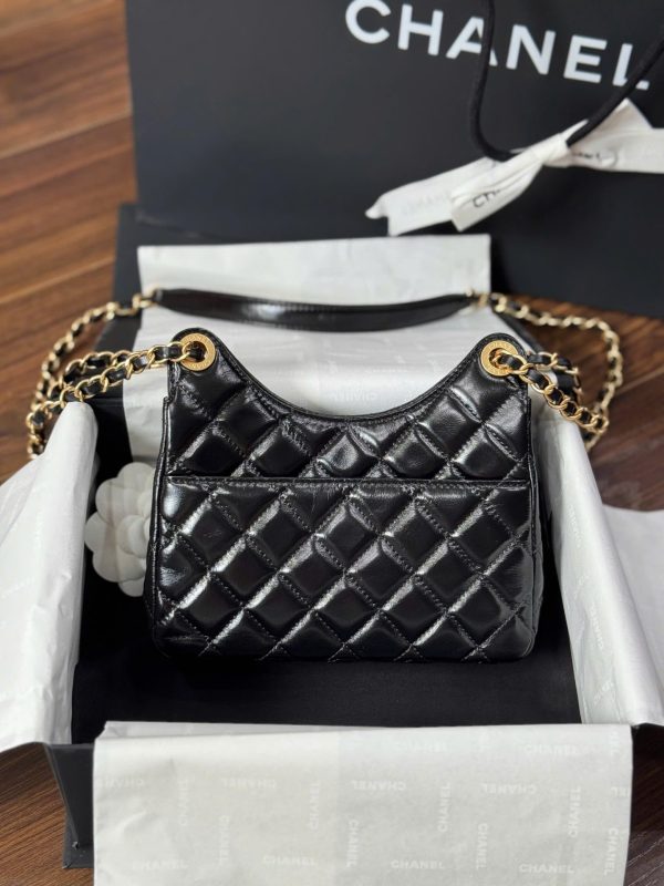 Túi Xách Nữ Chanel Small Hobo Like Auth Màu Đen Bóng 17x19x6cm (2)