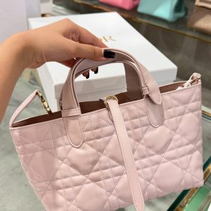 Túi Xách Nữ Dior Hobo Siêu Cấp Màu Hồng Nhạt 28.5x19x21 (2)