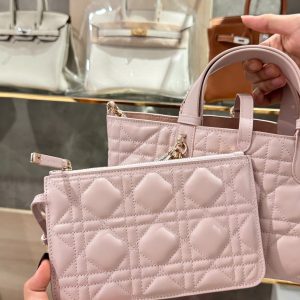 Túi Xách Nữ Dior Hobo Siêu Cấp Màu Hồng Nhạt 28.5x19x21 (2)