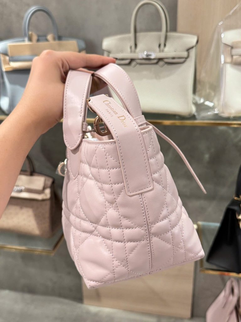 Túi Xách Nữ Dior Hobo Siêu Cấp Màu Hồng Nhạt 28.5x19x21 (2)