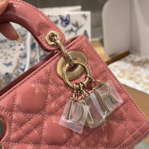 Túi Xách Nữ Dior Lady Replica 11 Cao Cấp Da Bóng Màu Hồng 17cm (2)