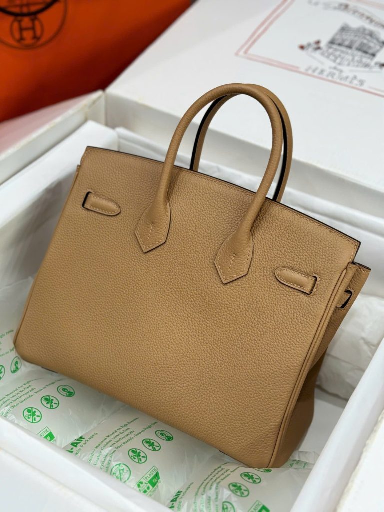 Túi Xách Nữ Hermes Birkin Like Auth Da Togo Màu Nâu 25cm (2)