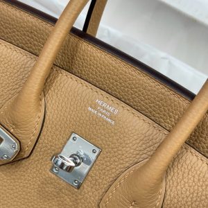 Túi Xách Nữ Hermes Birkin Like Auth Da Togo Màu Nâu 25cm (2)