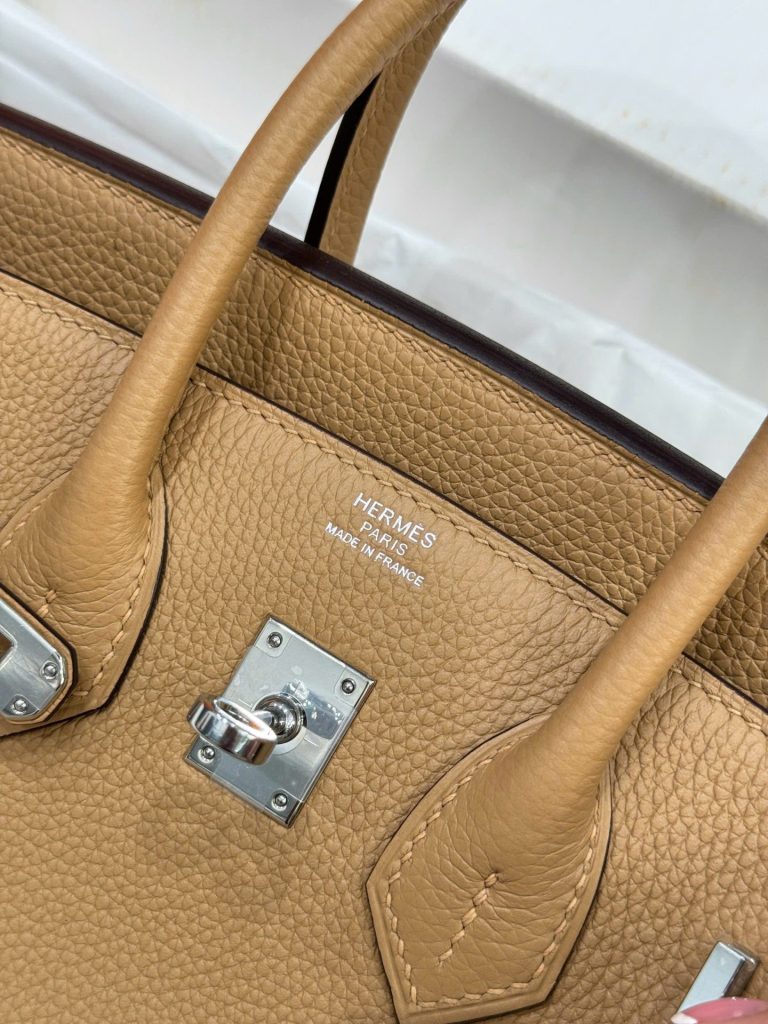 Túi Xách Nữ Hermes Birkin Like Auth Da Togo Màu Nâu 25cm (2)