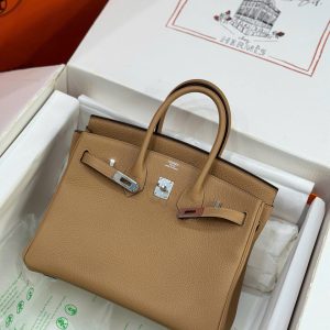 Túi Xách Nữ Hermes Birkin Like Auth Da Togo Màu Nâu 25cm (2)