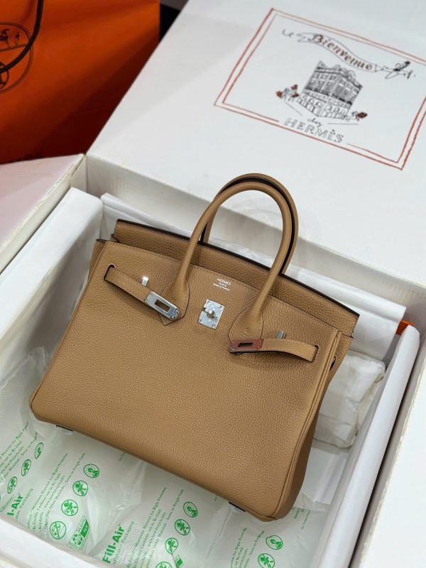 Túi Xách Nữ Hermes Birkin Like Auth Da Togo Màu Nâu 25cm (2)