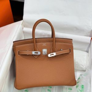 Túi Xách Nữ Hermes Birkin Màu Nâu Da Nứt Like Auth 25cm (2)