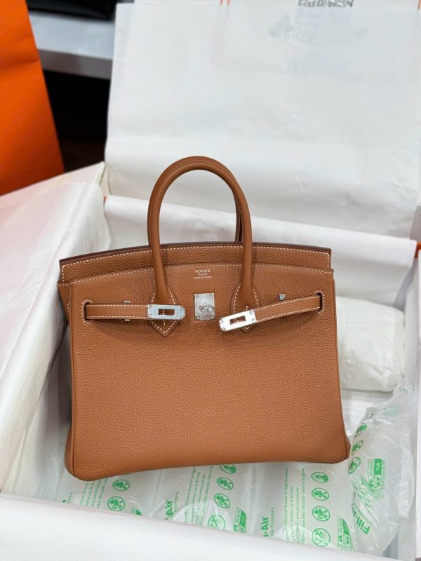 Túi Xách Nữ Hermes Birkin Màu Nâu Da Nứt Like Auth 25cm (2)