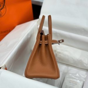 Túi Xách Nữ Hermes Birkin Màu Nâu Da Nứt Like Auth 25cm (2)