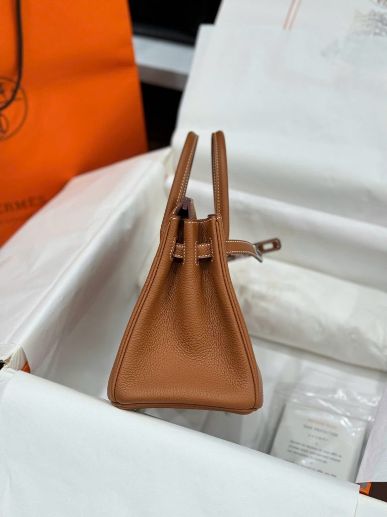 Túi Xách Nữ Hermes Birkin Màu Nâu Da Nứt Like Auth 25cm (2)