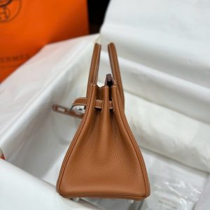 Túi Xách Nữ Hermes Birkin Màu Nâu Da Nứt Like Auth 25cm (2)