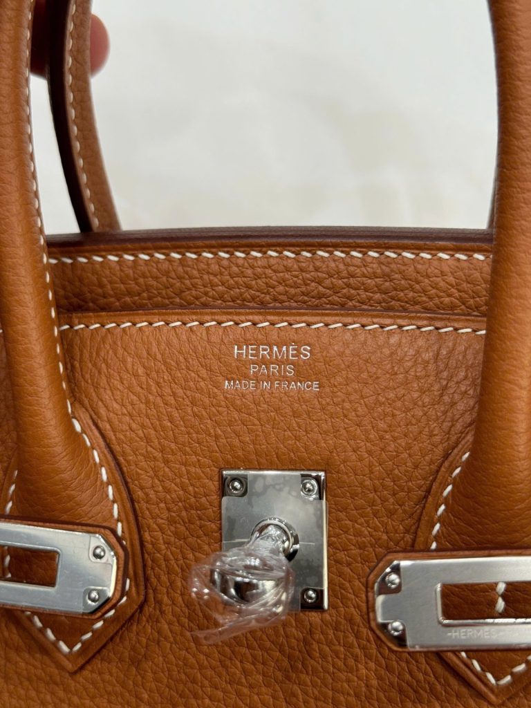 Túi Xách Nữ Hermes Birkin Màu Nâu Da Nứt Like Auth 25cm (2)