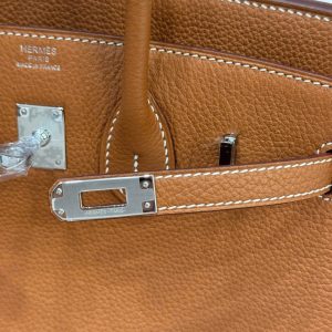 Túi Xách Nữ Hermes Birkin Màu Nâu Da Nứt Like Auth 25cm (2)