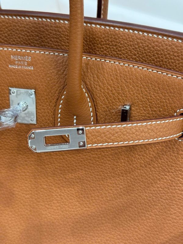 Túi Xách Nữ Hermes Birkin Màu Nâu Da Nứt Like Auth 25cm (2)