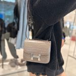 Túi Xách Nữ Hermes Constance Like Auth Vân Da Cá Sấu Khoá Bạc 18cm (2)