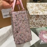 Túi Xách Nữ Like Auth Dior Lady Đính Cườm Màu Hồng 20cm (2)