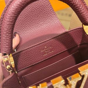 Túi Xách Nữ Louis Vuitton LV Capucines Màu Đỏ Mận Siêu Cấp 21cm (2)