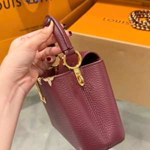 Túi Xách Nữ Louis Vuitton LV Capucines Màu Đỏ Mận Siêu Cấp 21cm (2)