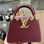 Túi Xách Nữ Louis Vuitton LV Capucines Màu Đỏ Mận Siêu Cấp 21cm (2)