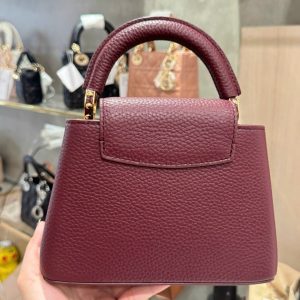 Túi Xách Nữ Louis Vuitton LV Capucines Màu Đỏ Mận Siêu Cấp 21cm (2)