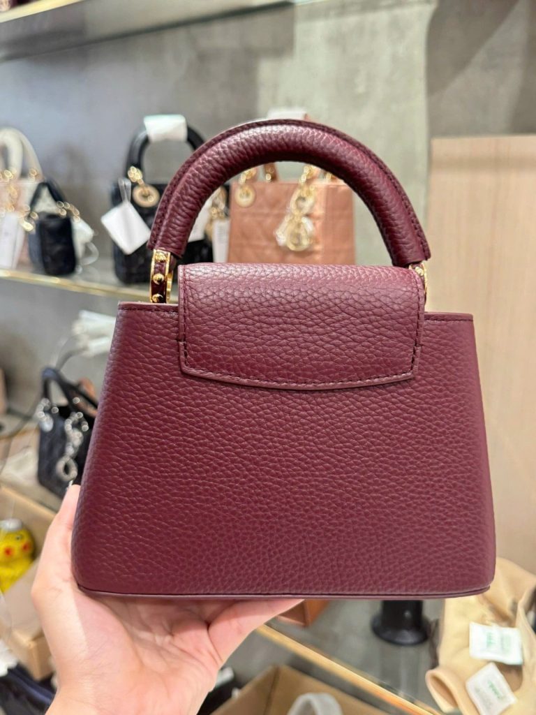 Túi Xách Nữ Louis Vuitton LV Capucines Màu Đỏ Mận Siêu Cấp 21cm (2)