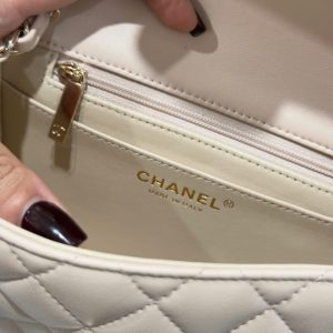 Túi Xách Nữ Siêu Cấp Chanel Classic Mini Màu Be Khoá Vàng 17cm (2)