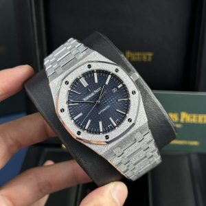 Đồng Hồ Audemars Piguet Royal Oak 15410 Frosted Gold Rep 11 Cao Cấp Mặt Xanh APS Factory 41mm (2)