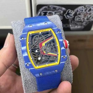 Đồng Hồ Chế Tác Richard Mille RM67-02 Vỏ Carbon Màu Xanh Dương Siêu Nhẹ 37 Grams 38.7×47 (4)