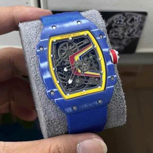 Đồng Hồ Chế Tác Richard Mille RM67-02 Vỏ Carbon Màu Xanh Dương Siêu Nhẹ 37 Grams 38.7×47 (4)