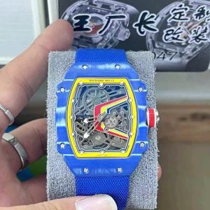 Đồng Hồ Chế Tác Richard Mille RM67-02 Vỏ Carbon Màu Xanh Dương Siêu Nhẹ 37 Grams 38.7×47 (4)